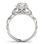 1 CT Round Diamond Halo Engagement Ring