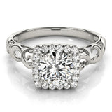 Round Diamond Halo Engagement Ring
