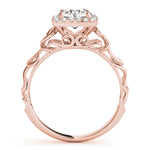 14K Rose Gold 1 CT Diamond Halo Engagement Ring