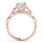 14K Rose Gold Diamond Halo Engagement Ring