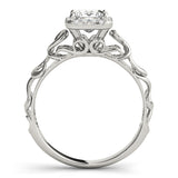 Square Diamond Halo Engagement Ring