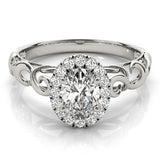 Oval Diamond Halo Engagement Ring