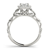 Oval Diamond Halo Engagement Ring