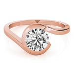 14K Rose Gold 0.5 CT Diamond Solitaire Engagement Ring
