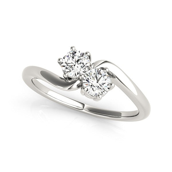 14K White Gold 1 CT Two-Stone Diamond Fashion Ring