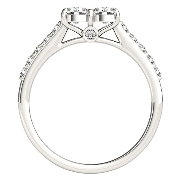 Round Diamond Two-Stone Fashion Ring