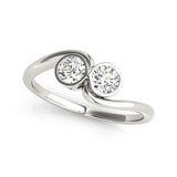 1 Carat Round Diamond Two-Stone Ring
