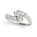 Round Diamond Two-Stone Fashion Ring