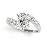 Round Diamond Two-Stone Fashion Ring