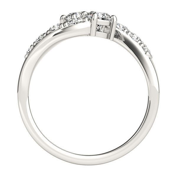 Round Diamond Two-Stone Fashion Ring