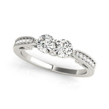 Round Diamond Two-Stone Fashion Ring