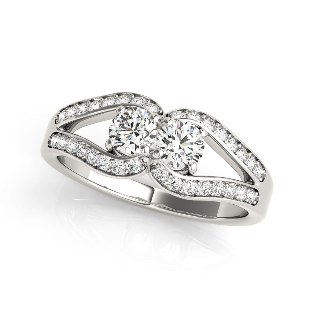 14K White Gold Multi-Stone Diamond Fashion Ring
