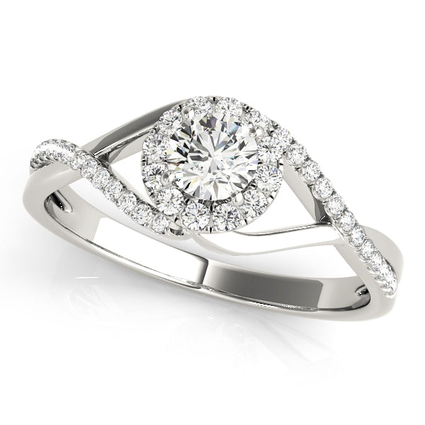 Premium Round Diamond Halo Engagement Ring