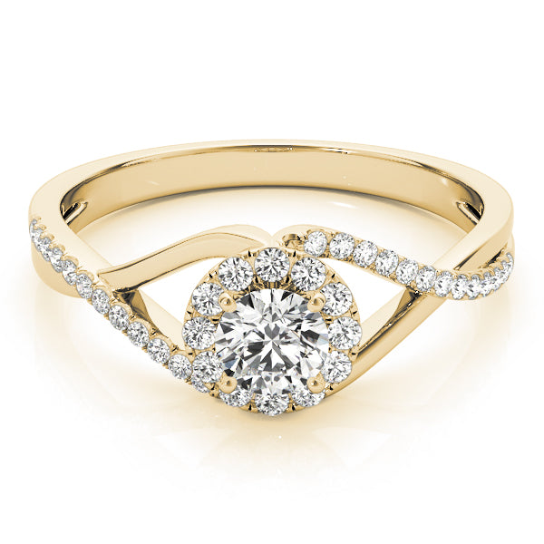 18K Yellow Gold 1.25 ct Diamond Halo Engagement Ring