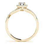 18K Yellow Gold 1.25 ct Diamond Halo Engagement Ring