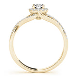 18K Yellow Gold 1.25 ct Diamond Halo Engagement Ring