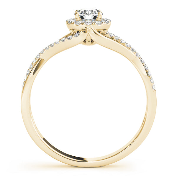 18K Yellow Gold 1.25 ct Diamond Halo Engagement Ring