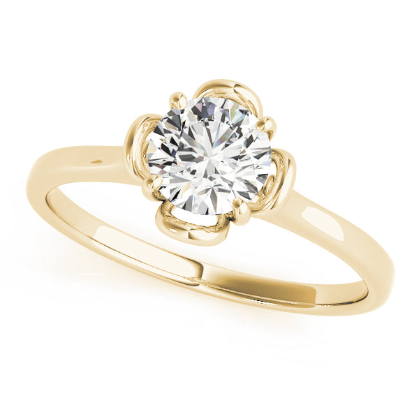 14K Yellow Gold 1/3 CT Round Diamond Engagement Ring