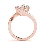 14K Rose Gold 1ctw Round Diamond Two-Stone Ring
