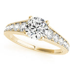 14K Yellow Gold 1 CT Round Diamond Engagement Ring