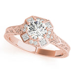 14K Rose Gold 1.25 ctw Diamond Halo Engagement Ring