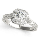 Premium Round Diamond Halo Engagement Ring