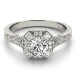 Premium Round Diamond Halo Engagement Ring