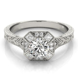 Premium Round Diamond Halo Engagement Ring