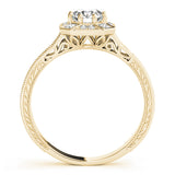 14K Yellow Gold 1.25 ctw Diamond Halo Engagement Ring