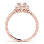 14K Rose Gold 1.25 ctw Diamond Halo Engagement Ring