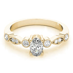 14K Yellow Gold Oval Diamond Fashion Ring
