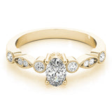 14K Yellow Gold Oval Diamond Fashion Ring