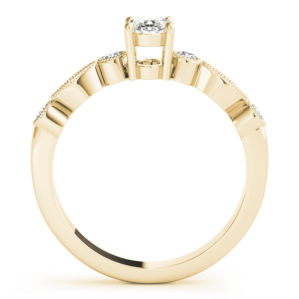 14K Yellow Gold Oval Diamond Fashion Ring