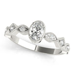Oval Diamond Single Row Engagement Ring