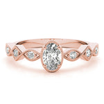 14K Rose Gold 0.5 CT Oval Diamond Engagement Ring