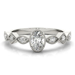 Oval Diamond Single Row Engagement Ring