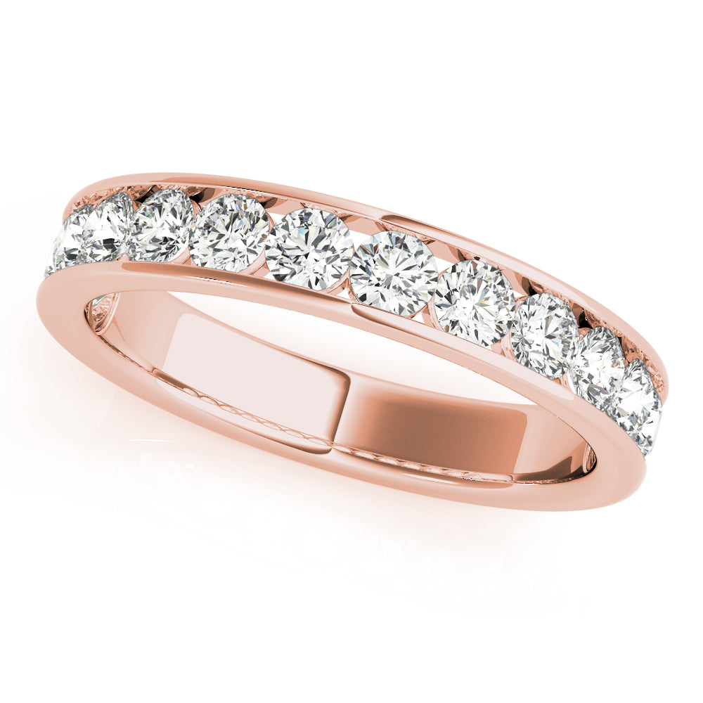 14K Rose Gold 1 CT Diamond Wedding Band