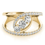 14K Yellow Gold Round Diamond Fashion Ring