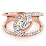 14K Rose Gold Multi-Diamond Fashion Ring