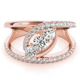 14K Rose Gold Multi-Diamond Fashion Ring