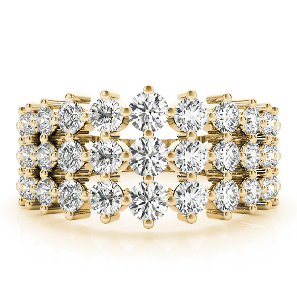 14K Yellow Gold Round Diamond Fashion Ring