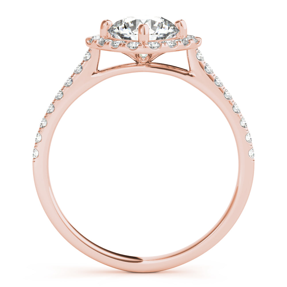 14K Rose Gold 1.33ctw Diamond Halo Engagement Ring