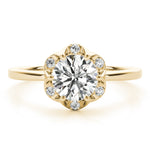 18K Yellow Gold 1 CT Diamond Halo Engagement Ring