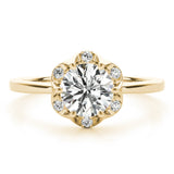 18K Yellow Gold 1 CT Diamond Halo Engagement Ring