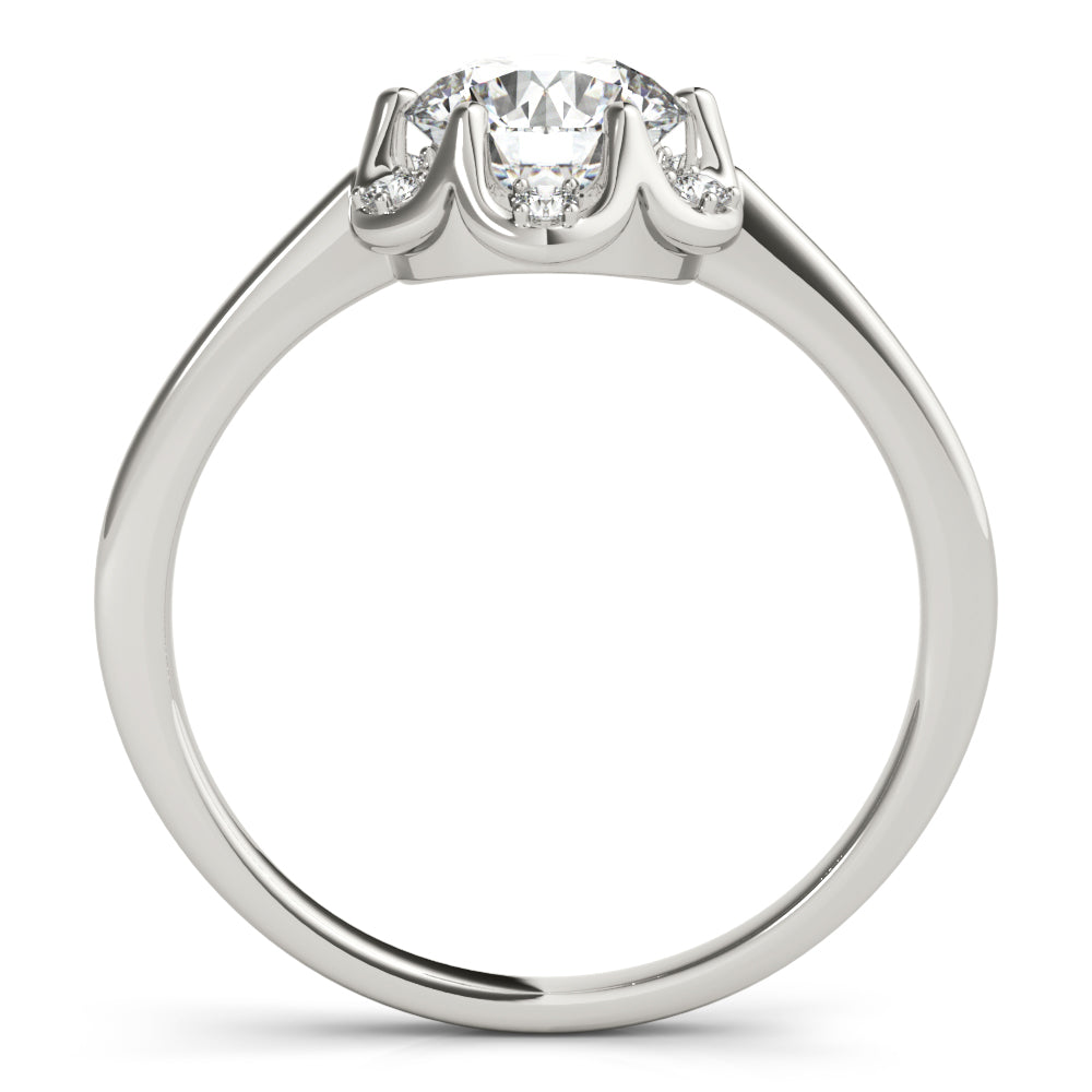 1 CT Round Diamond Halo Engagement Ring