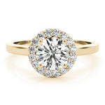 14K Yellow Gold 1 ct Diamond Halo Engagement Ring
