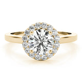 14K Yellow Gold 1 ct Diamond Halo Engagement Ring