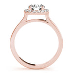 14K Rose Gold 1 ct Diamond Halo Engagement Ring