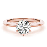14K Rose Gold 1ct Round Diamond Solitaire Ring