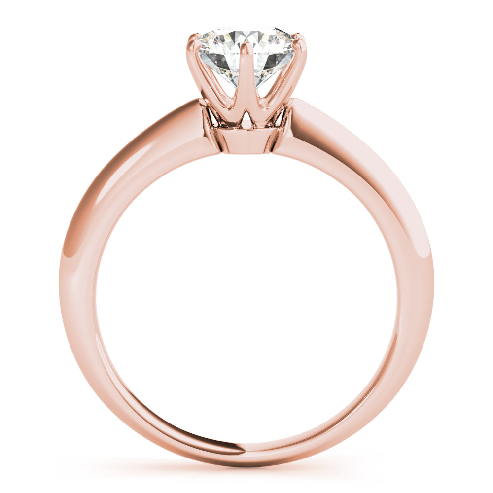 14K Rose Gold 1ct Round Diamond Solitaire Ring